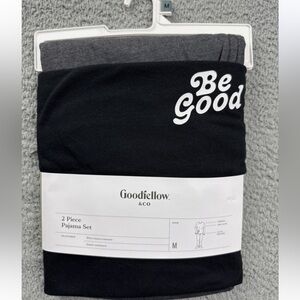 Goodfellow & Co Pajama Set Mens M Black Gray 2 Piece Be Good Lounge Sleepwear